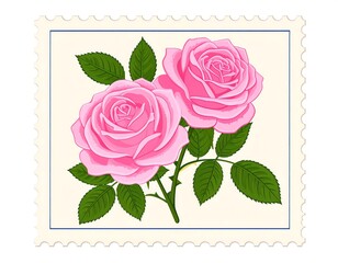 Pink Roses on a Cream Background.