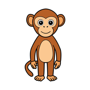 Cute Cartoon Monkey Illustration