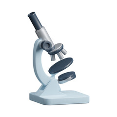 3D Microscope Illustration Representing Scientific Research, Biology, and Medical Laboratory Equipment