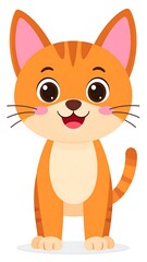 Obraz premium Cute cartoon orange tabby cat