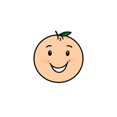 Cute cartoon orange with a happy face