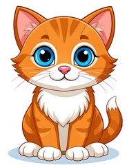 Fototapeta premium Cute cartoon orange tabby kitten