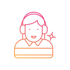 Virtual Assistant  Gradient Outline Icon