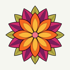 Colorful Geometric Flower Mandala