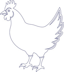 Elegant hen outline vector logo, perfect for agriculture companies, organic farming products, and countryside branding.
