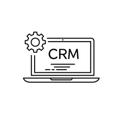 CRM Software Icon – Customer Relationship Management System Symbol for Business and Sales Tools