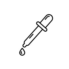 Dropper Icon – Medicine Pipette Tool with Liquid Drop Symbol for Health, Lab, and Skincare