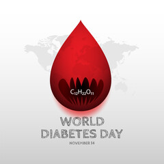 World Diabetes Day November 14 background Vector Illustration