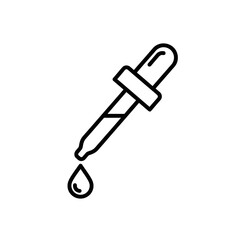 Dropper Icon &ndash; Medicine Pipette Tool with Liquid Drop Symbol for Health, Lab, and Skincare