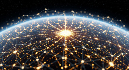 Plakat A detailed view of the Earth's city lights from space at night, a perfect visual for global connectivity, population, and data networks