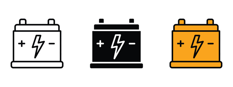 Car battery icon vector. automotive, energy, and technology projects, reliable power solution symbol. vector illustration.