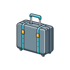 Luggage Suitcase Flat Vector Icon for Travel Bag, Airport Baggage, and Vacation Planning Apps, Isolated on White Background.

