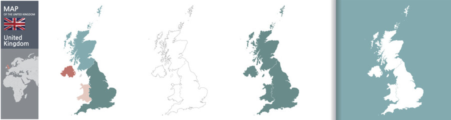 High-capacity vector illustration of a UK map.