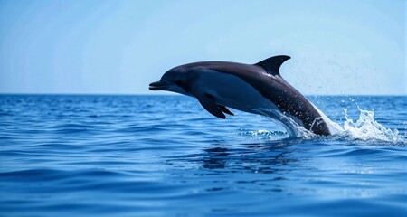Fototapeta premium Dolphin jumping in the ocean 14