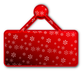 Christmas Red Signboard Icon glossy 3D festive holiday winter decoration shiny blank hanging sign for celebration poster sticker background