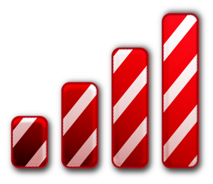 Christmas Red Signal Icon glossy 3D festive holiday winter decoration shiny connection bars symbol for celebration poster sticker background