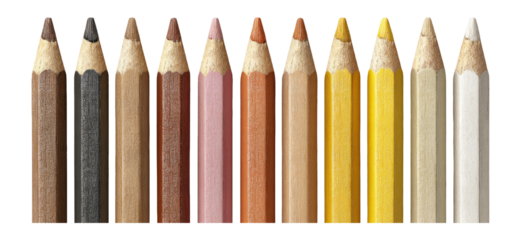 Collection of Colored Pencils Isolated on Transparent Background Clipart