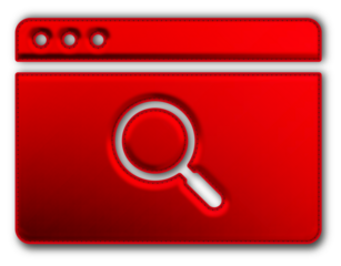 Christmas Red Web Search Icon glossy 3D festive holiday winter decoration shiny browser find symbol for celebration poster sticker background