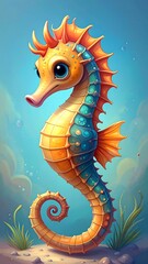 Obraz premium Cute seahorse illustration