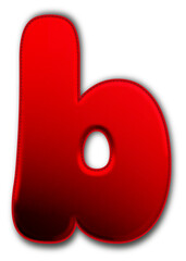 Christmas Red Lowercase Letter b Icon glossy 3D festive holiday winter decoration shiny alphabet symbol for celebration poster sticker background