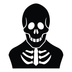 skeleton shadow skull silhouette vector illustration