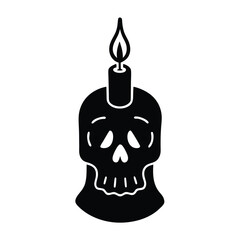 skull candle silhouette vector illustration