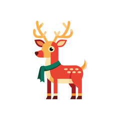 Reindeer Icon | Flat Christmas and Holiday Symbol Design