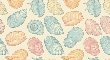 Sea shell pattern background