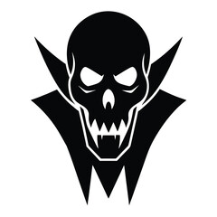 vampire shadow skull silhouette vector illustration