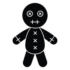voodoo doll silhouette vector illustration