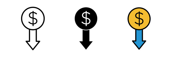 Lower cost icon cost reduce sign icon for web site vector illustrations for graphic design.