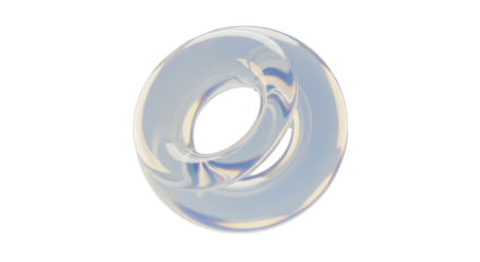 Opal doughnut shape isolated PNG with Transparent Background