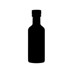 Silhouette of a sealed bottle on a white background for culinary use