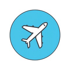 Fototapeta premium Airplane icon in circle