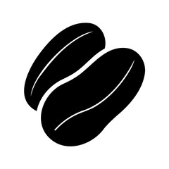 Black and white illustration of two peanut kernels with visible ridges