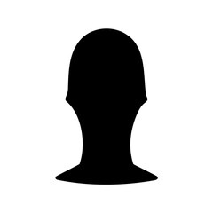 Abstract human head silhouette with curved neck and rounded top style