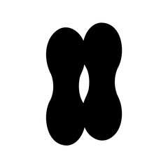 Black interconnected abstract design reminiscent of infinity or connected shapes, white background