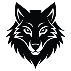 wolf head silhouette vector illustration