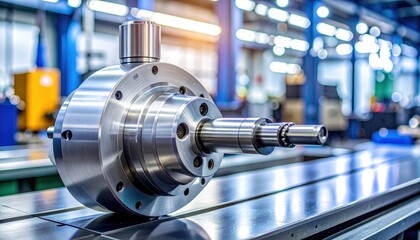 Naklejka premium Machined Spindle Assembly in Factory