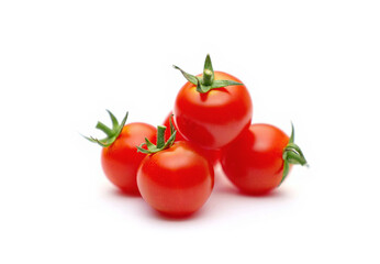Cherry tomatoes isolated on white background.