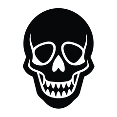 black skull silhouette vector illustration