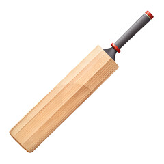 Cricket bat isolated on transparent background wooden bat for playing cricket, sports equipment for hitting ball, traditional game tool