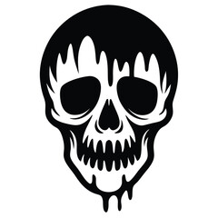 bloody skull silhouette vector illustration