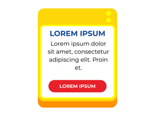 Pastel yellow mobile app card mockup with blank content area for UI use