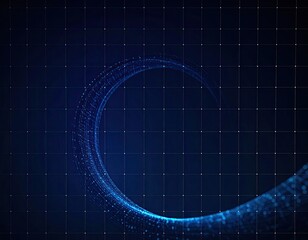 Dotted curve with gridlines against dark blue background