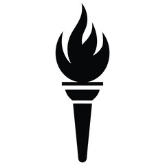 burning torch silhouette vector illustration