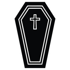 Obraz premium coffin board silhouette vector illustration