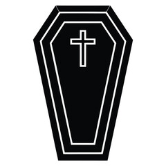 Fototapeta premium coffin box silhouette vector illustration