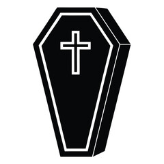Obraz premium coffin cross silhouette vector illustration