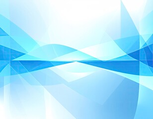 Blue, geometric forms overlap in a modern abstract design